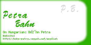 petra bahn business card